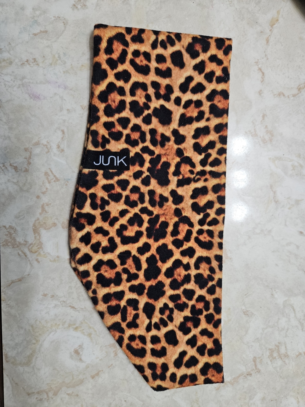 JUNK Leopard Print Stretch Headband - Orange/Black